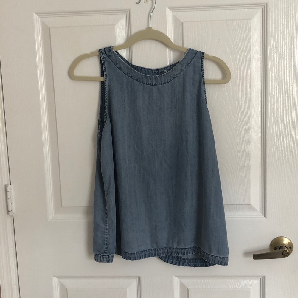 Gap Chambray Open Back Top